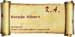 Korpás Albert névjegykártya
