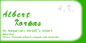 albert korpas business card